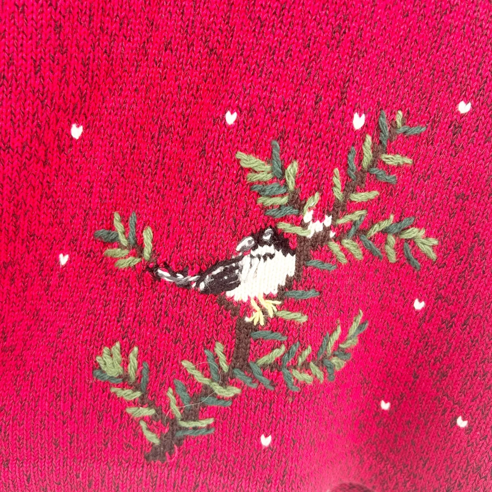 Coldwater Creek Womens‎ XL Vintage Winter Bird Tree Embroidered Cardigan Sweater - Image 5