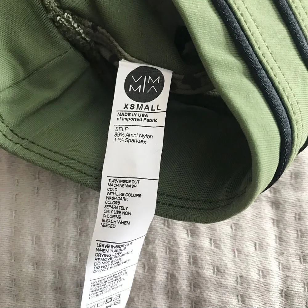 VIMMIA Cheetah Print Triangle‎ Sports Bra Strappy Cross Back Olive Green XS New - Image 10