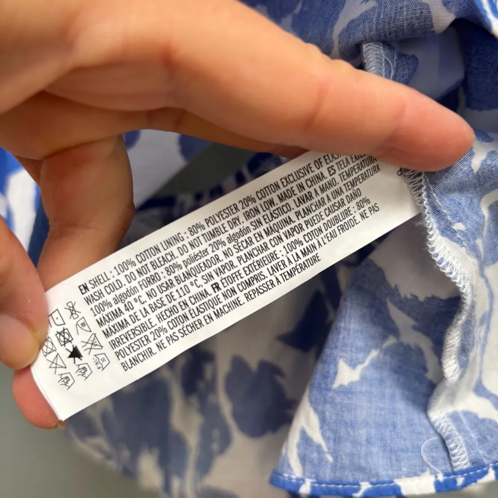 Tuckernuck Hyacinth House Blue Floral Fiori Blouse XS - Image 9