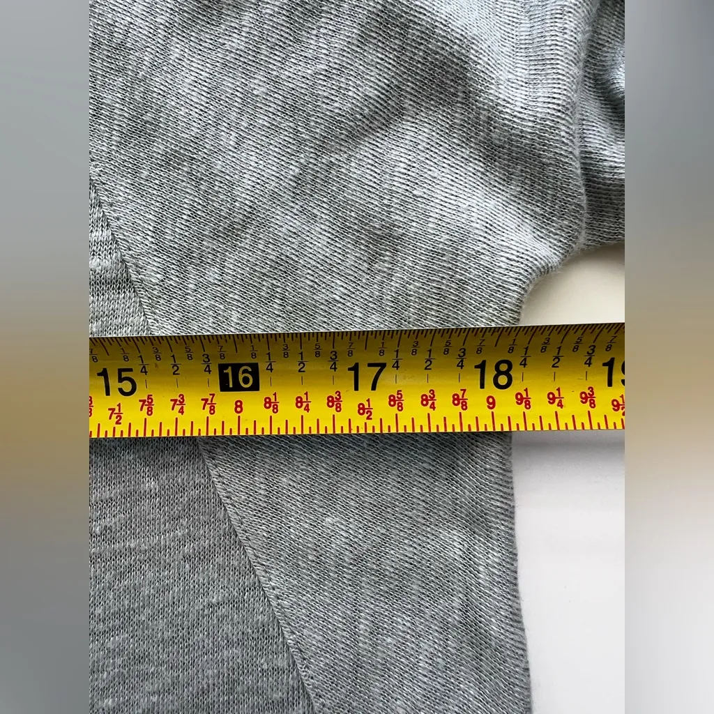 garnet hill organic linen top crewneck 3/4 sleeve light green lightweight S - Image 5