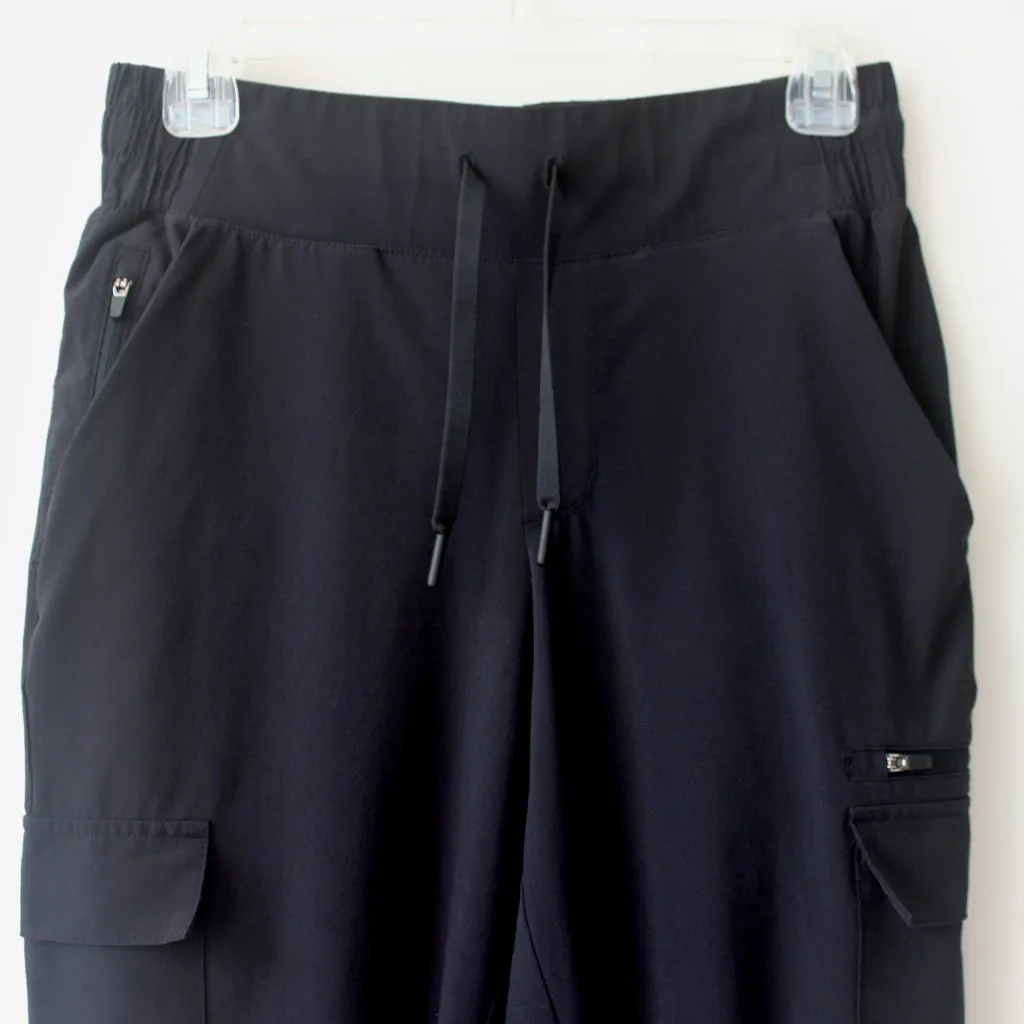 All in Motion Black Utility Drawstring Adjustable Joggers Pockets Small - Image 2