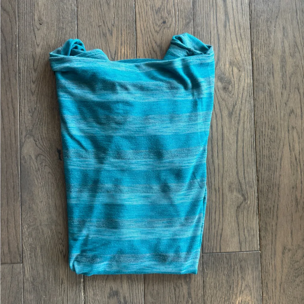 Striped Blue and Gray Cowl Neck Top Size M - Image 6