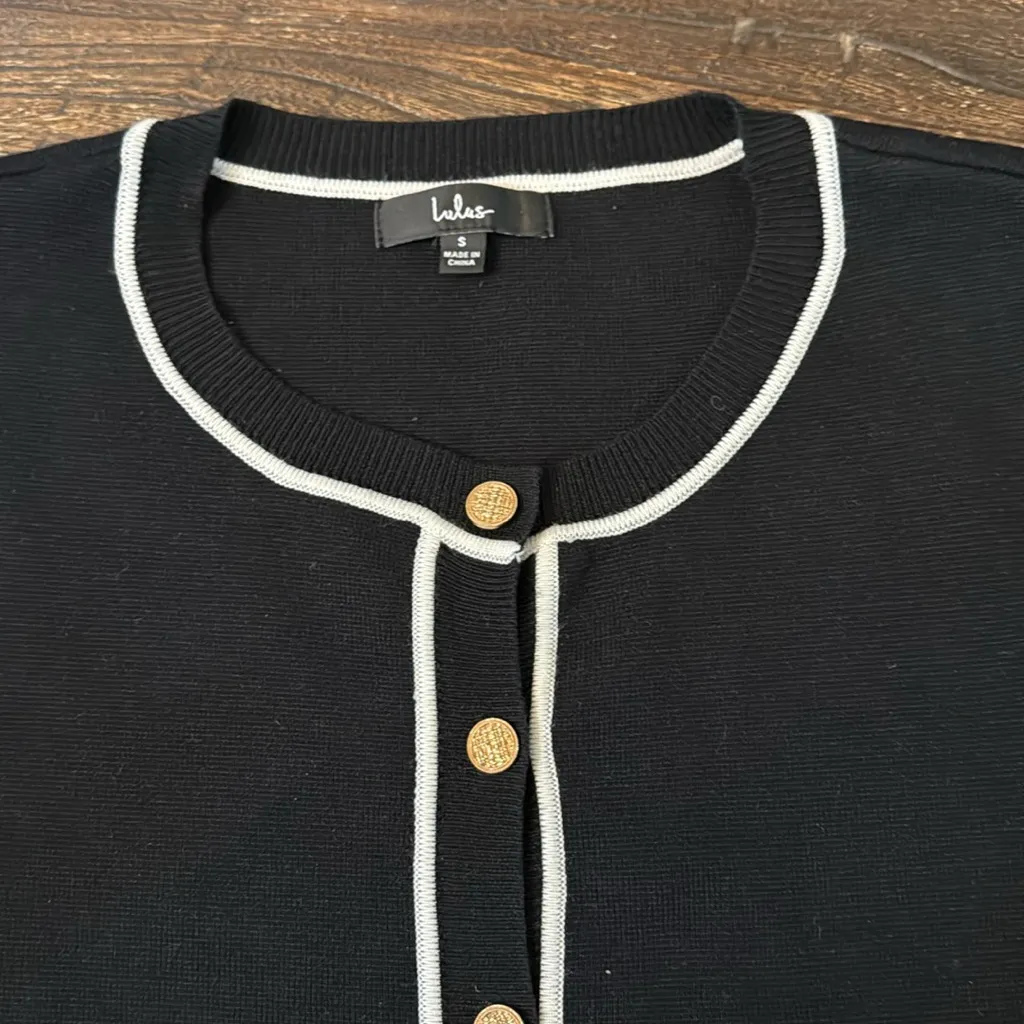 Lulus Upscale Personality Black Knit Cardigan Long Sleeve Mini Dress Small NWT - Image 7