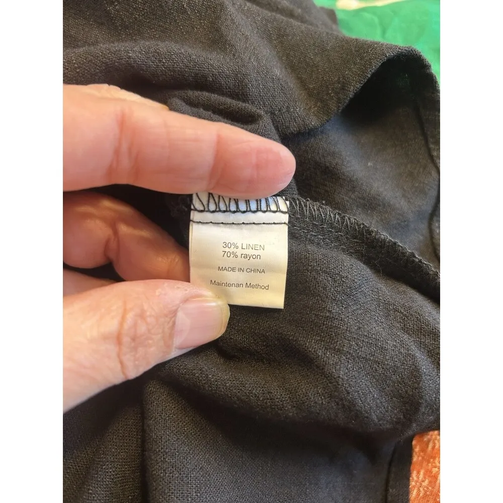 Perfectshe Relaxed Black Sleeveless Crop Top Tank Size XL Linen Blend Boxy Fit - Image 5