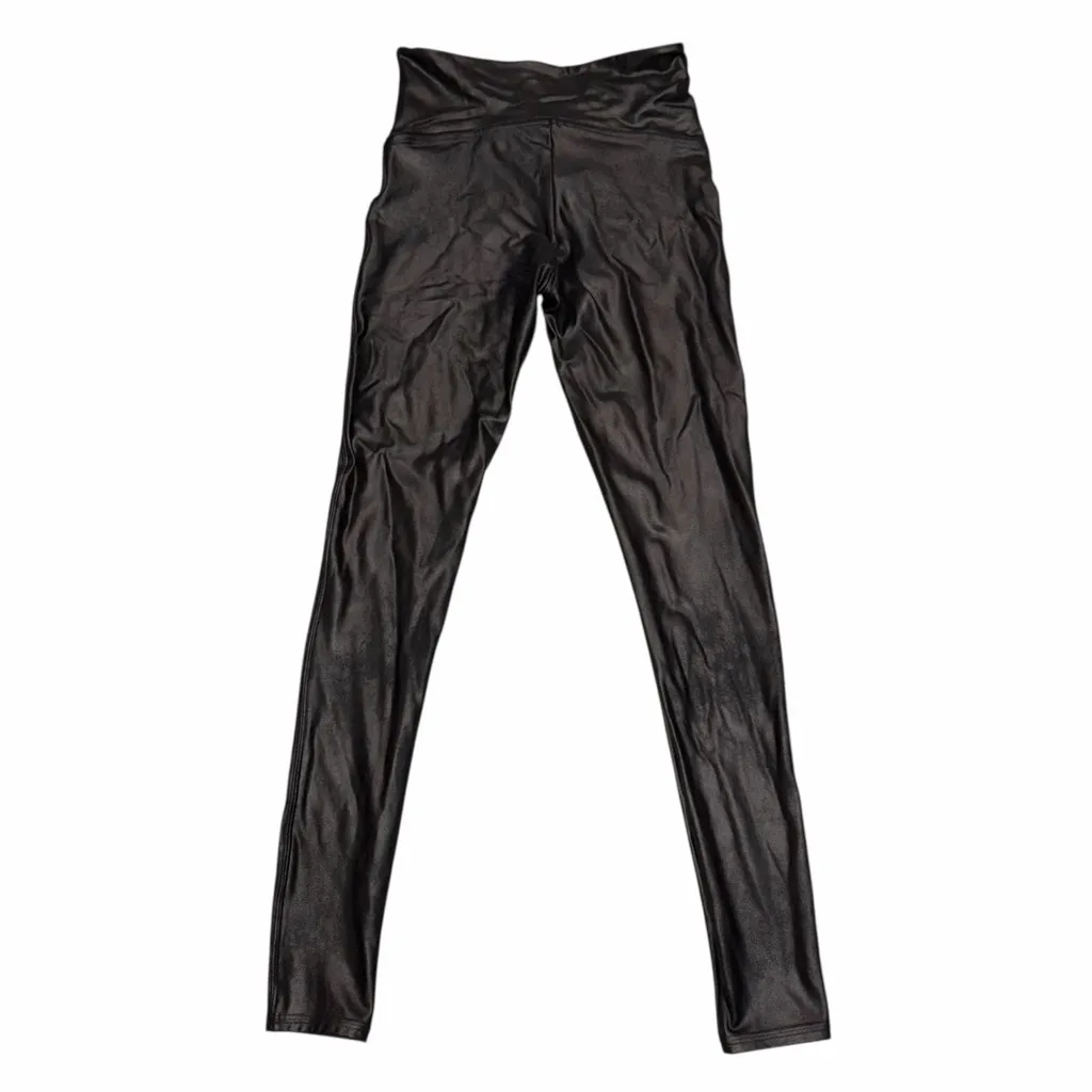 Spanx Black Faux Leather Leggings Tights Pants size Medium - Image 6