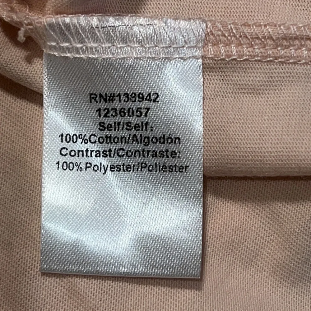 Small womens short sleeve pretty in light pink ruffle t shirt dressy casual - Image 5