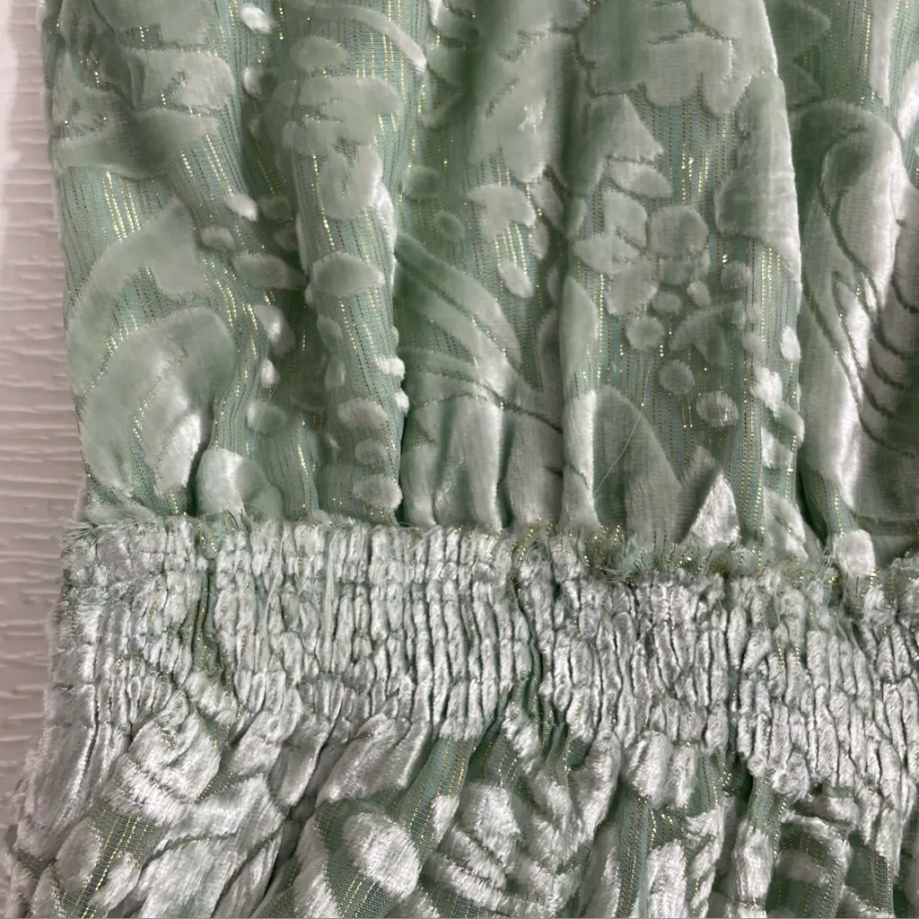 Anthropologie Hemant & Nandita Mint Green Velvet Dress Size SMALL‎ - Image 11