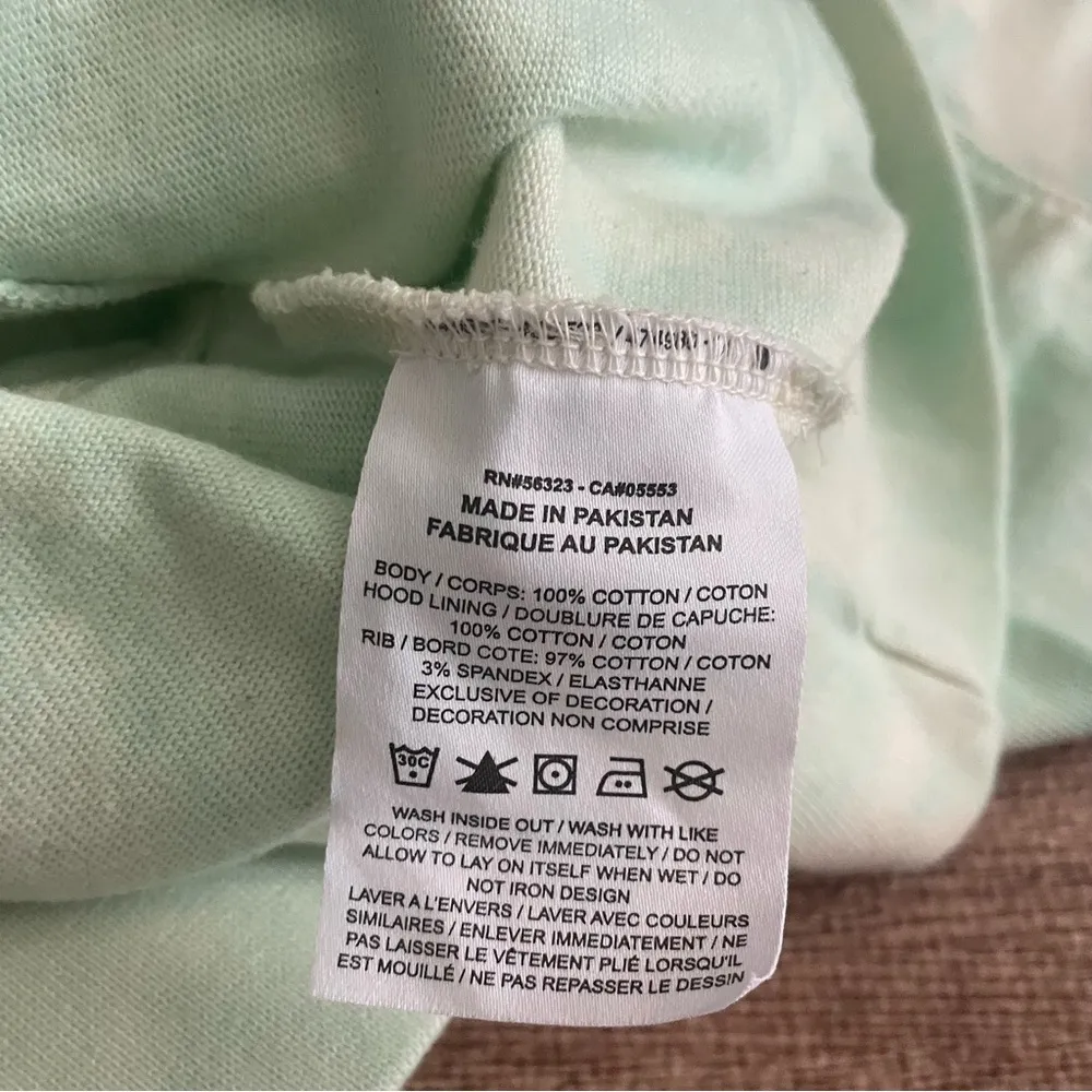 Nike Sportswear Women's Washed Jersey Hoodie Mint Green Ivory Pullover Size L - Image 5