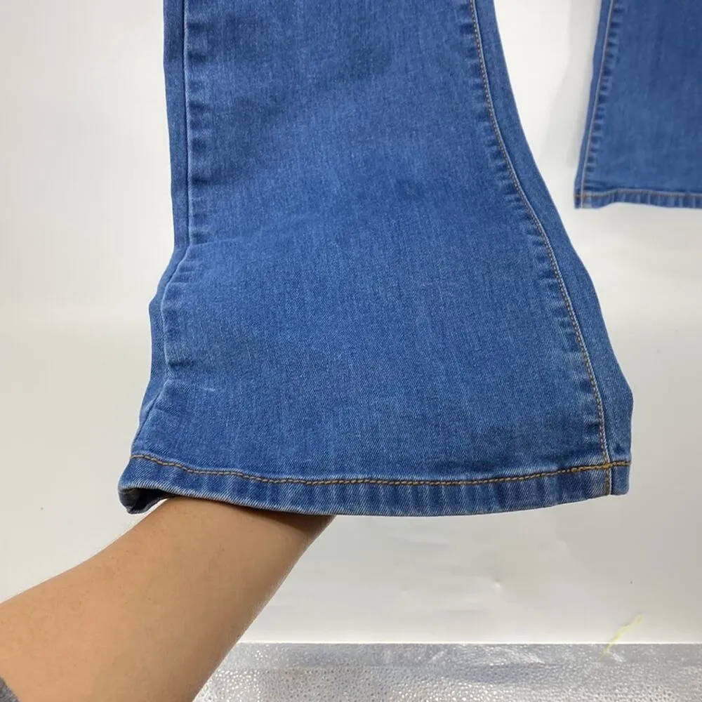 Run & Fly unisex high waisted bell bottom flare stretch jeans size 34 Long - Image 5