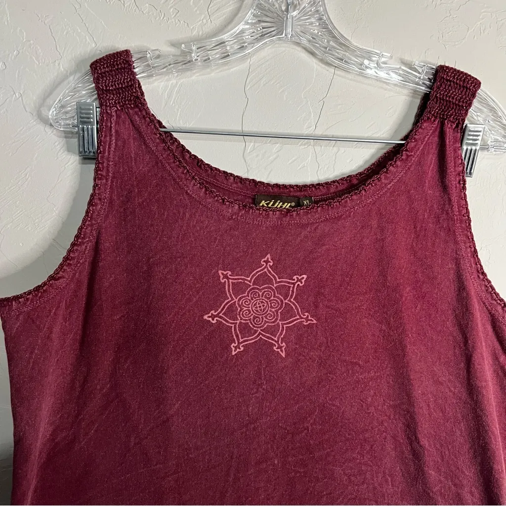 Kuhl Burgundy Keltic Pattern Crochet Straps Outdoor Tank Top - Image 3