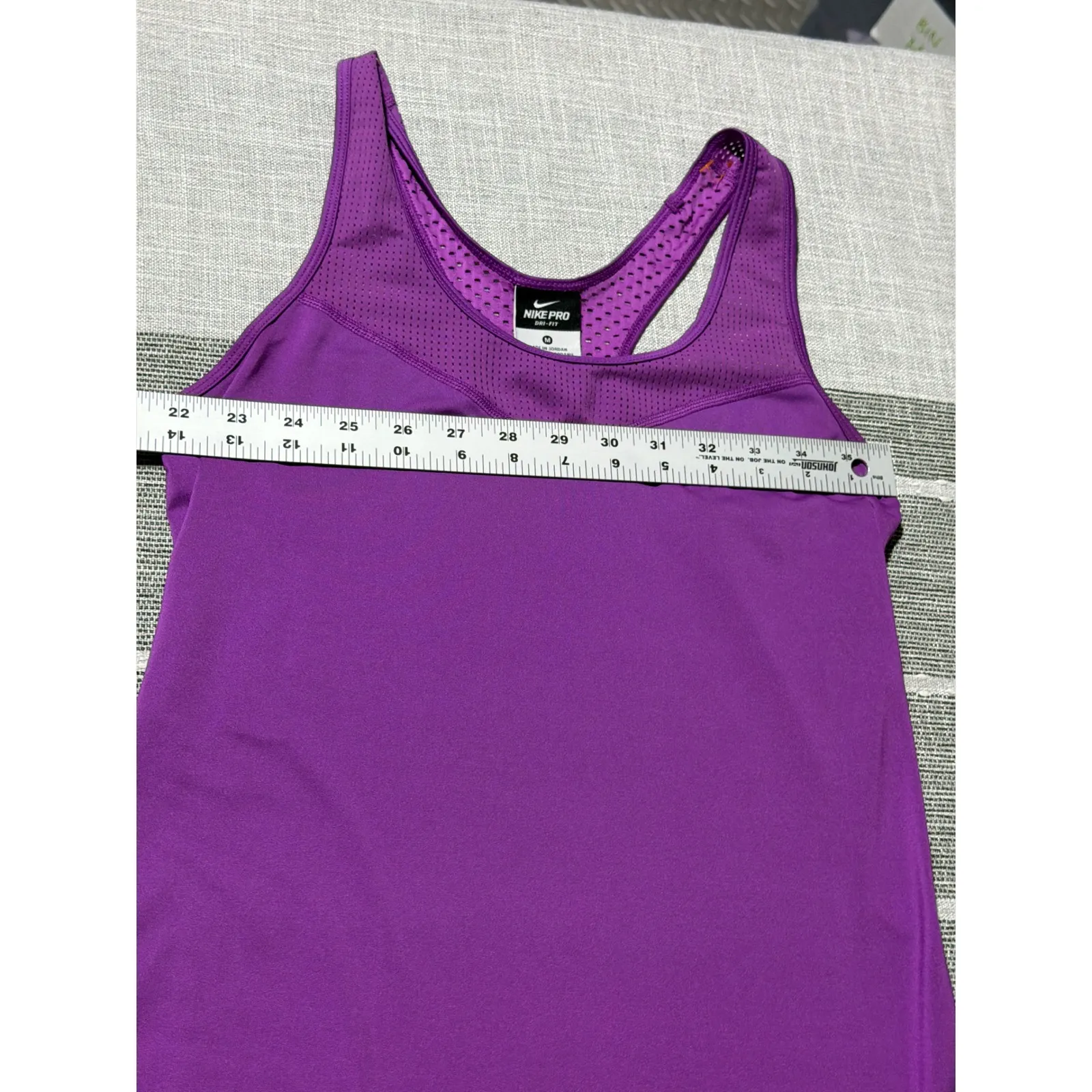Nike Pro Dri Fit Womens Purple Racerback Tank Top Athletic Workout Size M - Image 3
