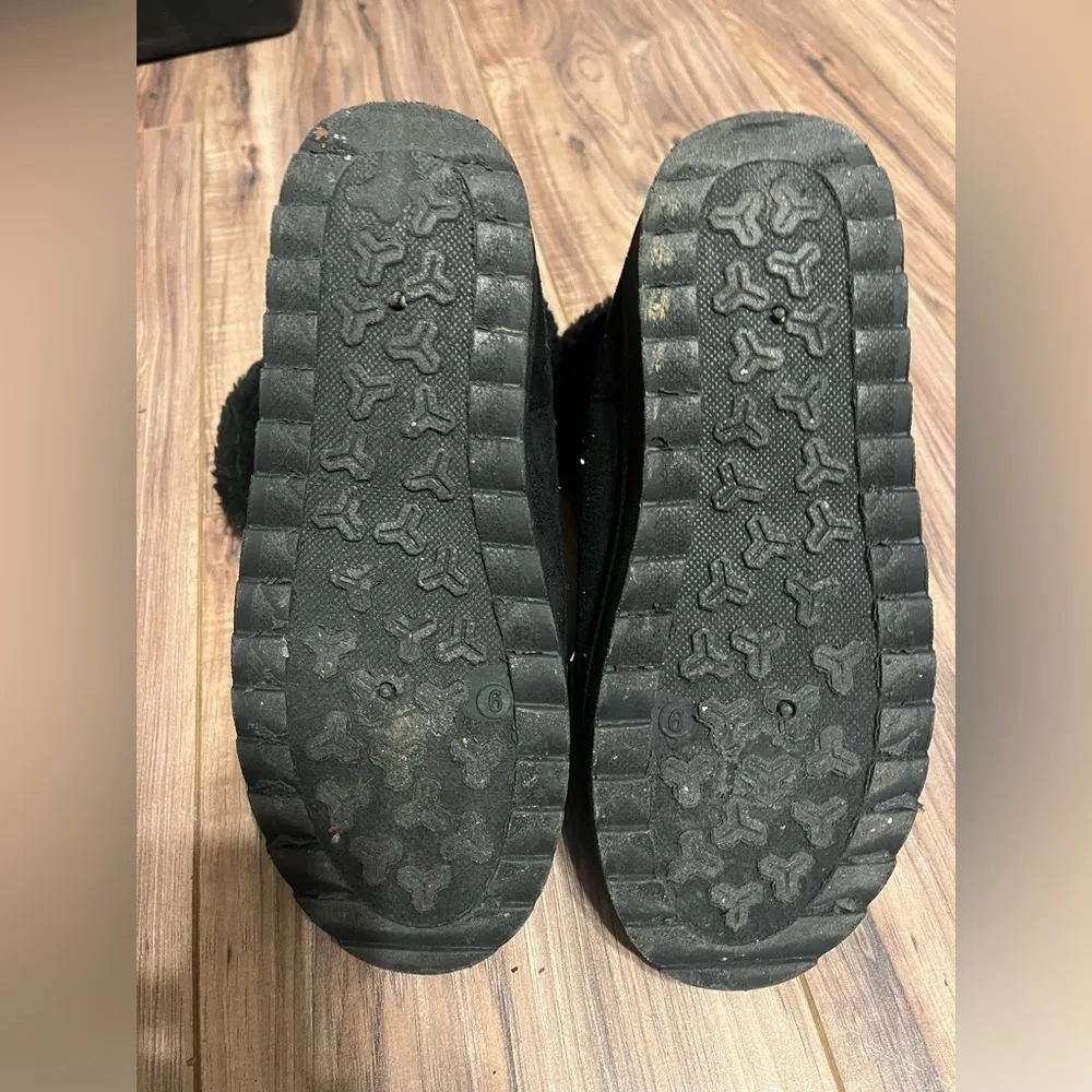 JUST BE black faux fur lined boots sz 9 - Image 3