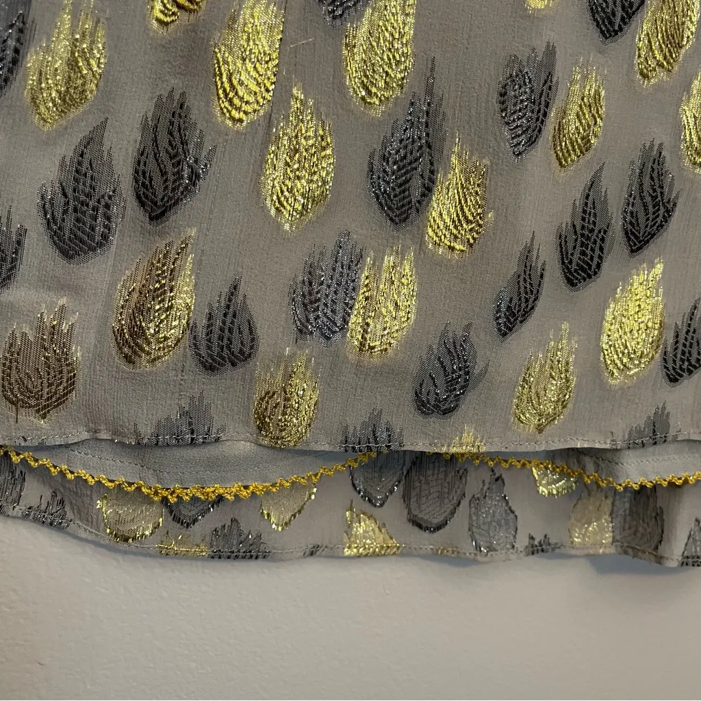 Leifdottir Metallic Firewing Gold Leaf Ruffle V - Image 10