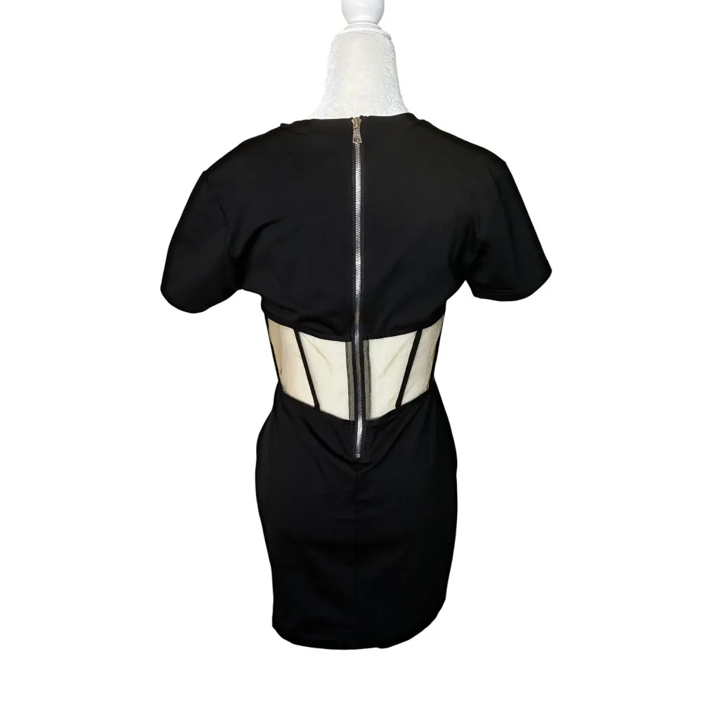 RTA Angela Mini Dress in Black Large New Womens Corset Bustier Tee - Image 9