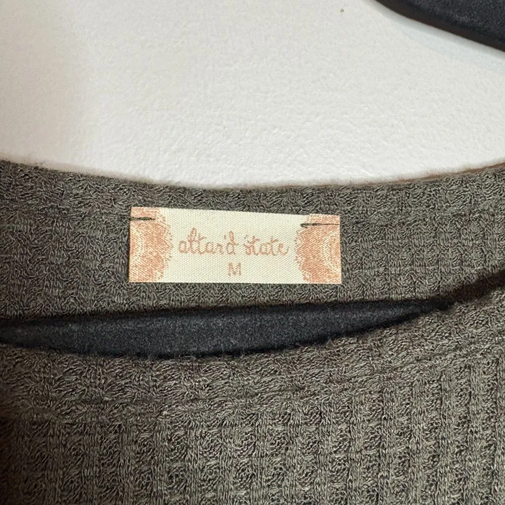 Altar'd State dark green waffle thermal long sleeve top - Image 3