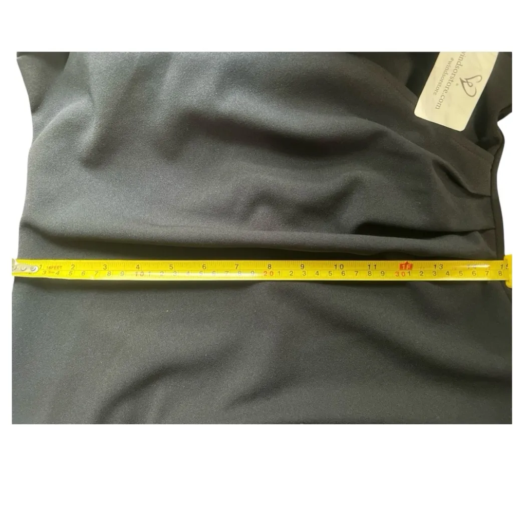 Windsor Black Asymmetrical Maxi Dress with Spaghetti Straps - Image 6