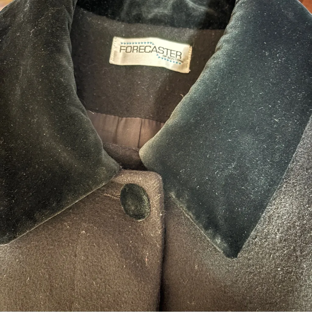 VTG‎ Forecaster of Boston Vintage Black Velvet Long Over Coat Union Made in USA Size 1X - Image 10