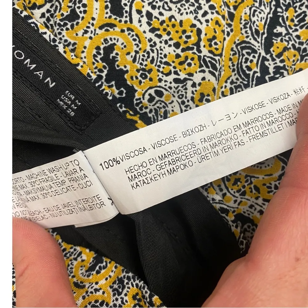 Woman Yellow Paisley Print Straight Leg Trousers - Image 5