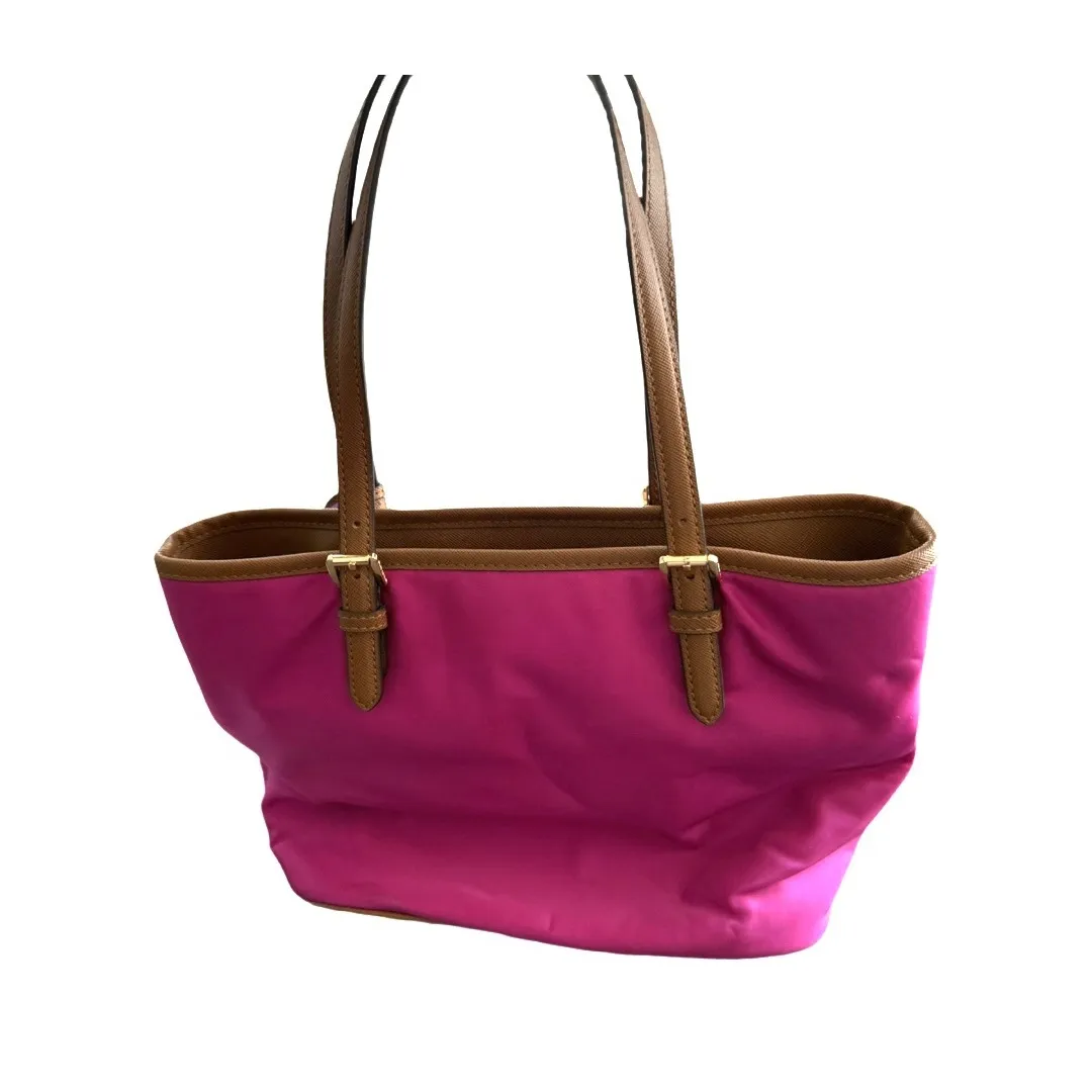 Michael Kors Jet Set Item Nylon Medium Pocket Multifunction Tote Bag in Fuchsia - Image 3