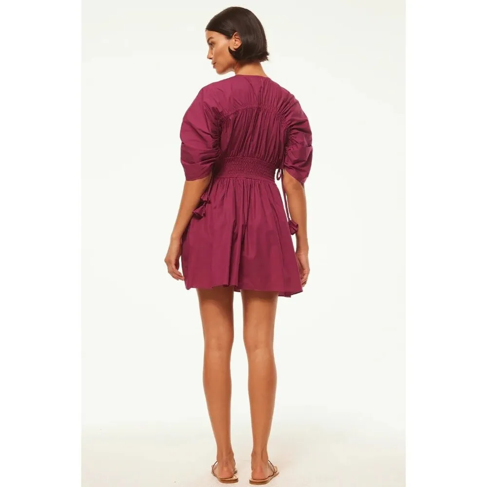 Misa Los Angeles Camila Cinched Mini Dress Orchid Cotton Poplin Womens Size XS - Image 6