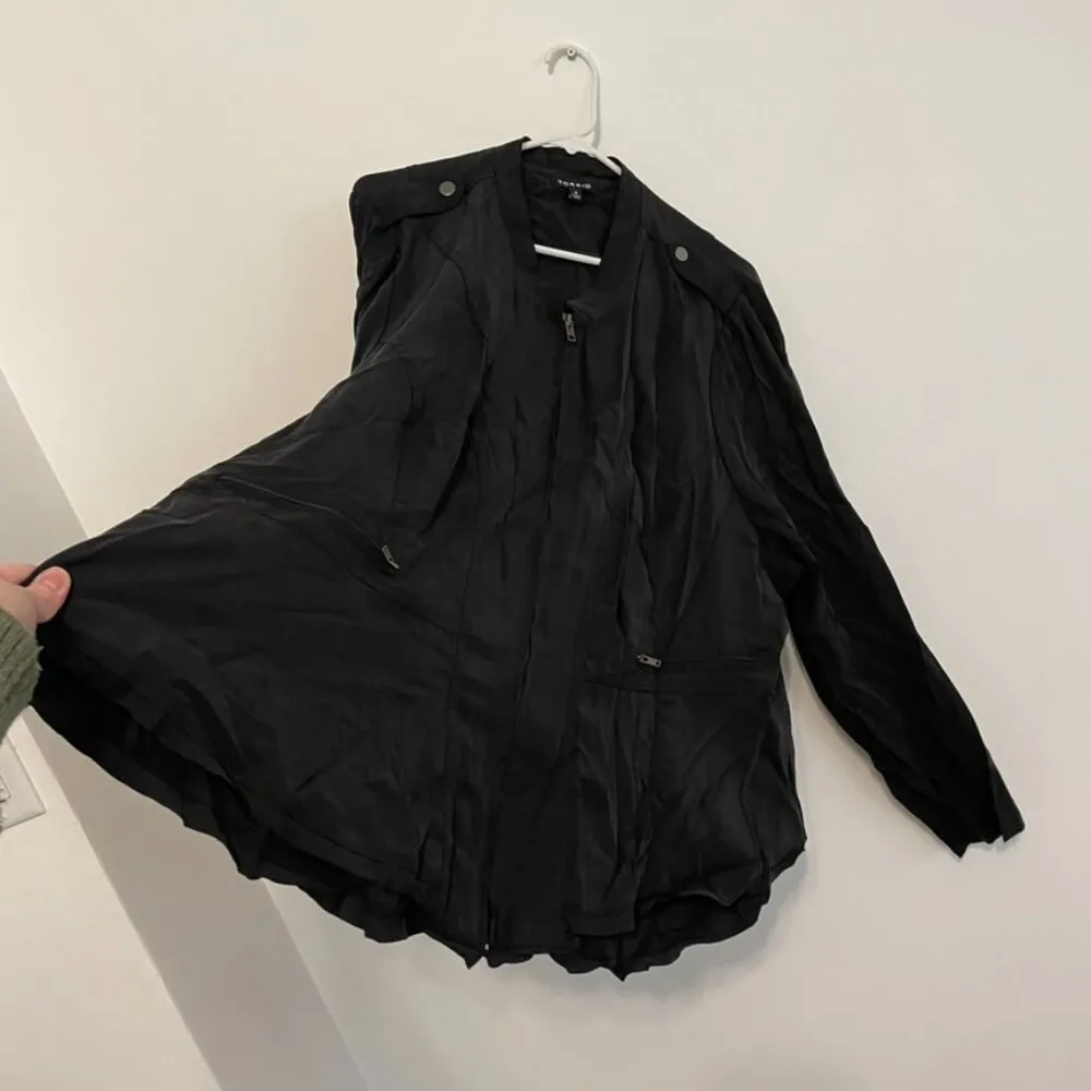 TORRID 4 Plus Size Black Peplum Jacket Solid Black Full Zip Lightweight Spring - Image 9