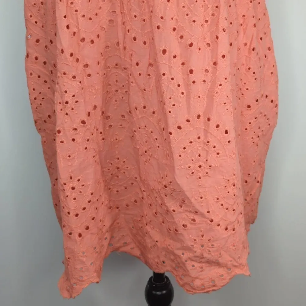 entro Women's Babydoll Salmon Eyelet Dress | Size L | NWT‎ - Image 3