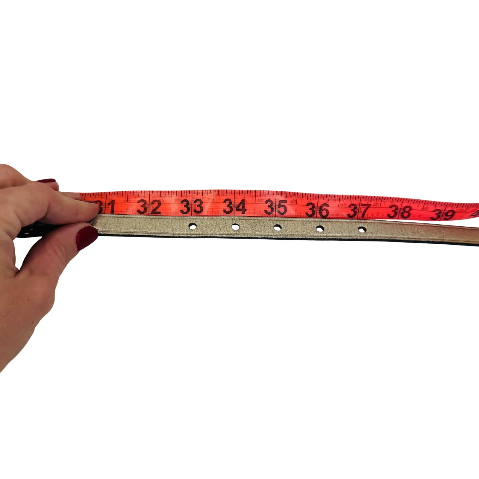 Fossil Women's Medium Metallic Silver Leather Belt Braided Chain BT3745-040 - Image 9