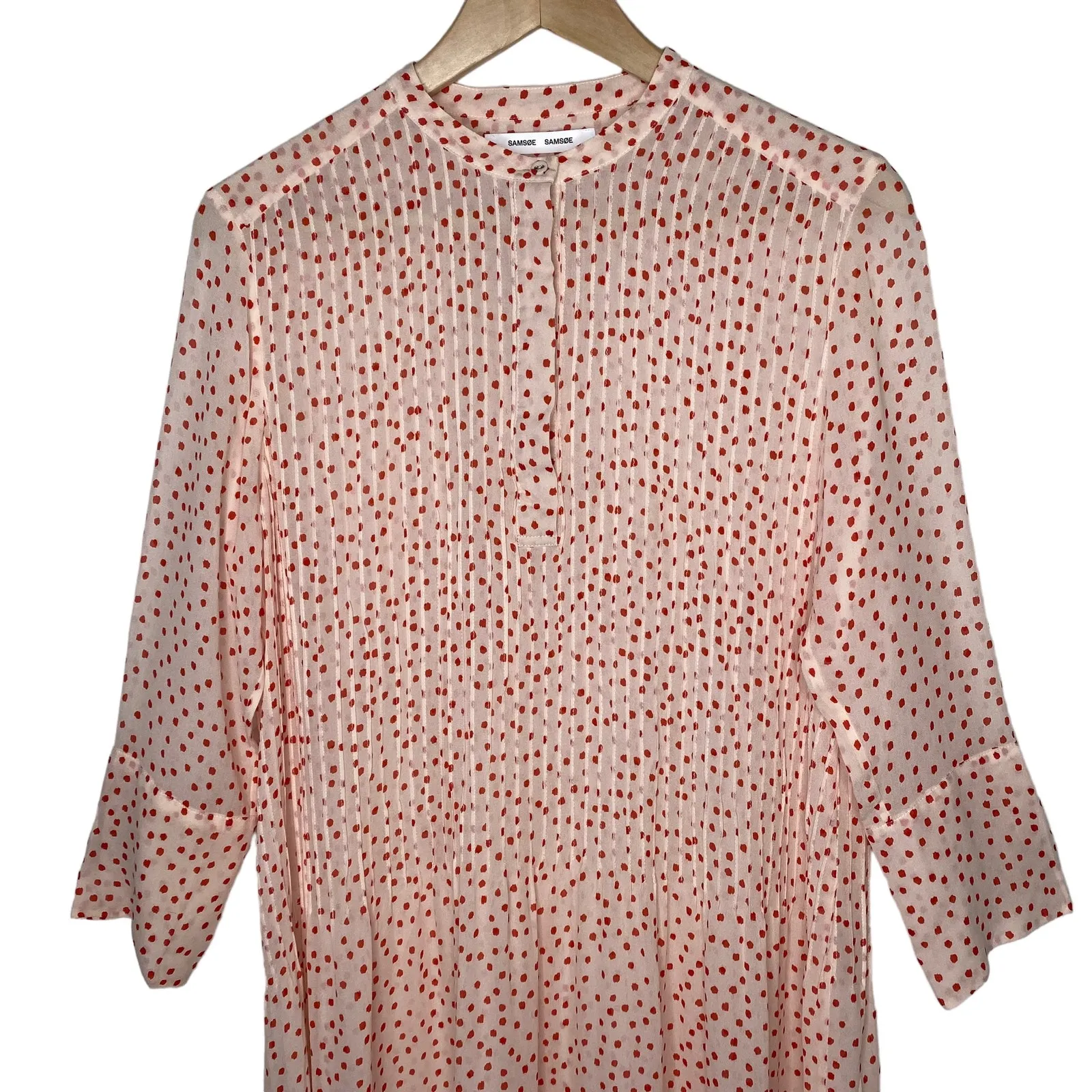 SAMSOE SAMSOE Elm Midi Shirt Dress Pink Size M - Image 4