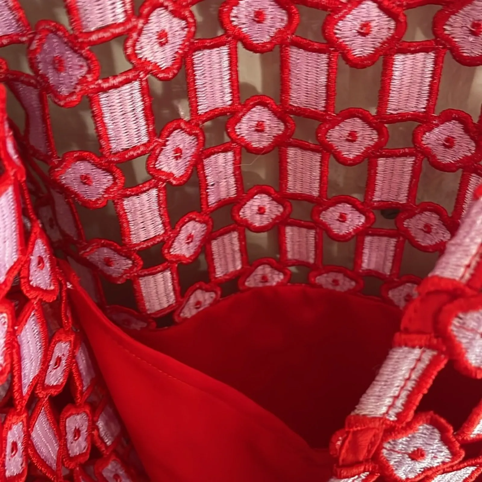 Sandro Anaele Day Red Lace Dress - Image 9