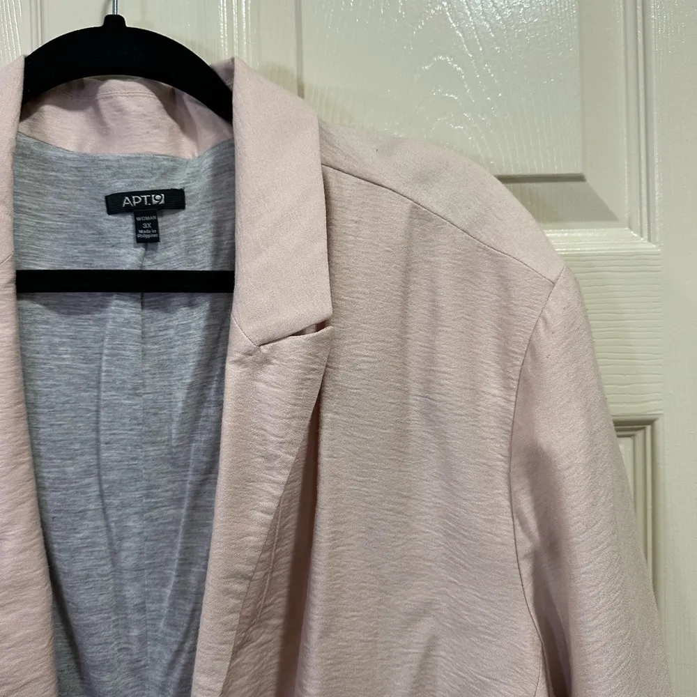 Apt. 9 Blush Pink Blazer Jacket Open Front Plus Size 3X Pockets Lined - Image 2