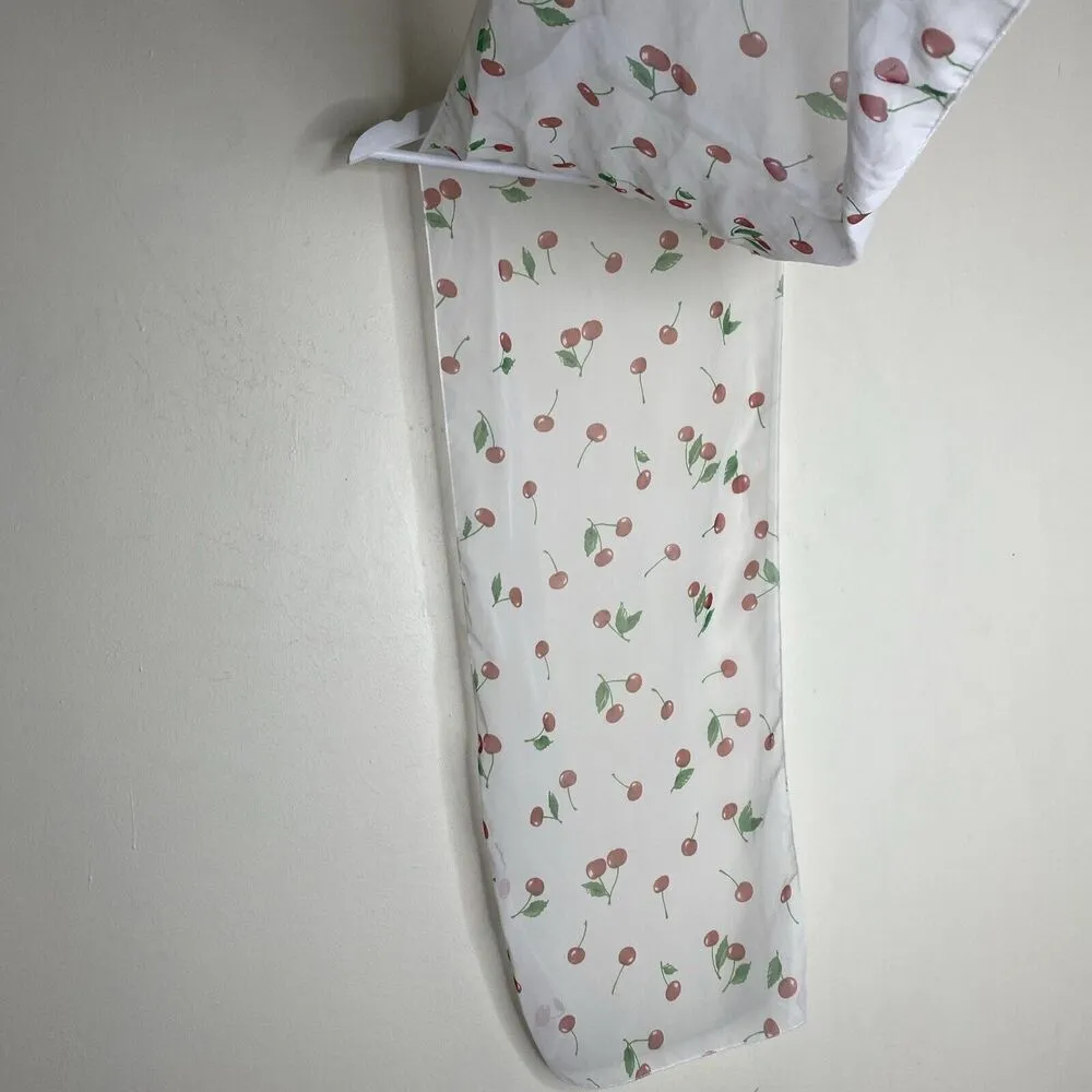 Cherry Print Fruit Pattern Unbranded Rectangle Long Scarf Bag Accessory White - Image 7