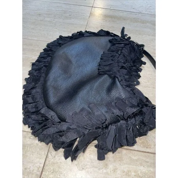 WOMENS PHOEBE AND JOSEPHINE‎ Fur LEATHER Fringe SHOULDER PURSE 14x9" - Image 7