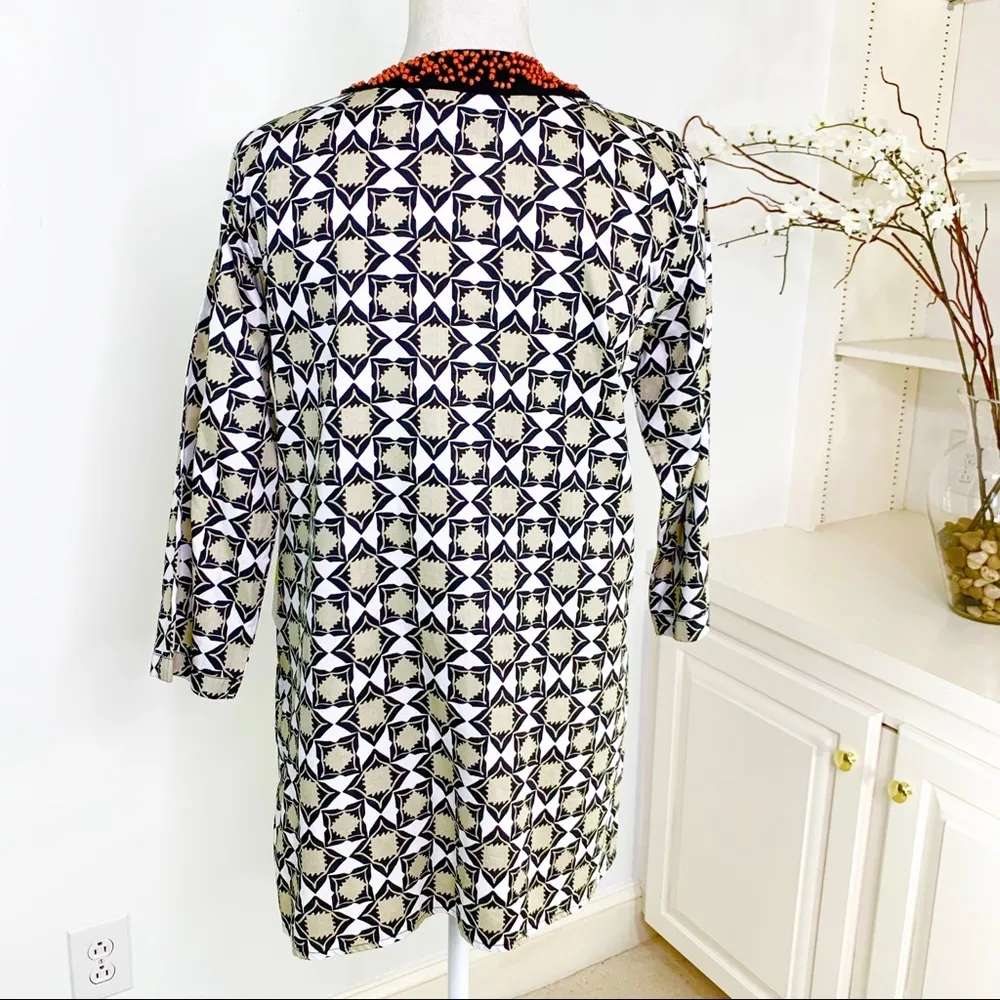 Sigrid Olsen Cotton Beaded Print Tunic Top Size S NWT - Image 6