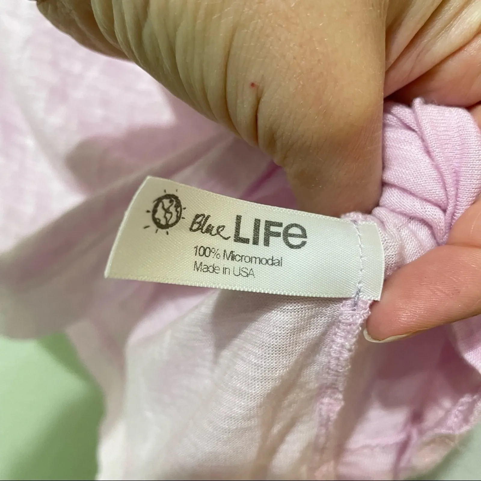 Blue Life Pink & Purple Ombré Pocket Tee Short Sleeve Knot Back Womens S Beachy - Image 4