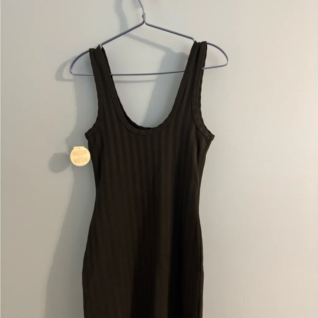 NWT aerie offline black ribbed bodycon floor length dress size XS - Image 5