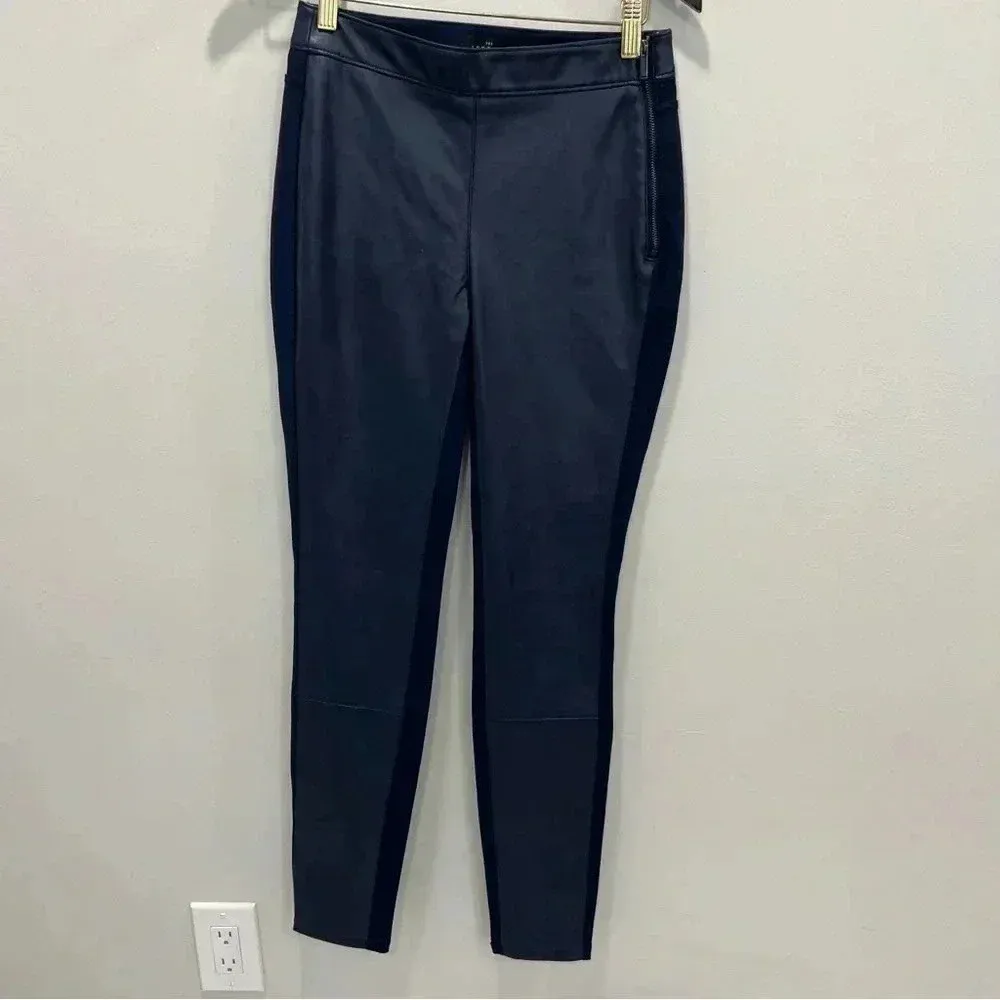 WHBM Vegan Leather Front Ponte Back Leggings size 00 - Image 3