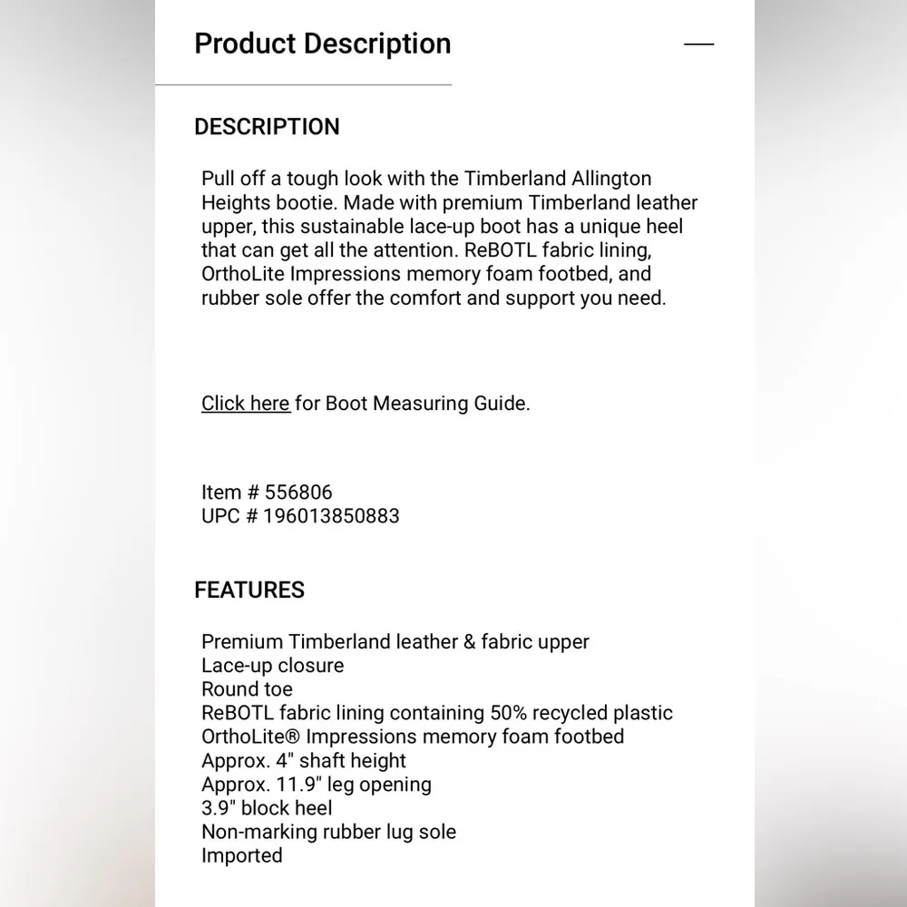 Timberland Allington Heights black leather combat booties, size 7.5M - Image 15