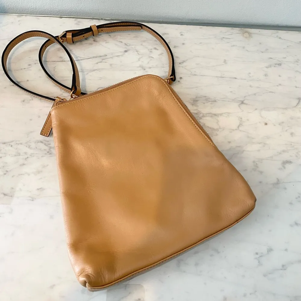 Marge Sherwood Breeze Leather Top Handle Bag VGUC Tan - Image 2