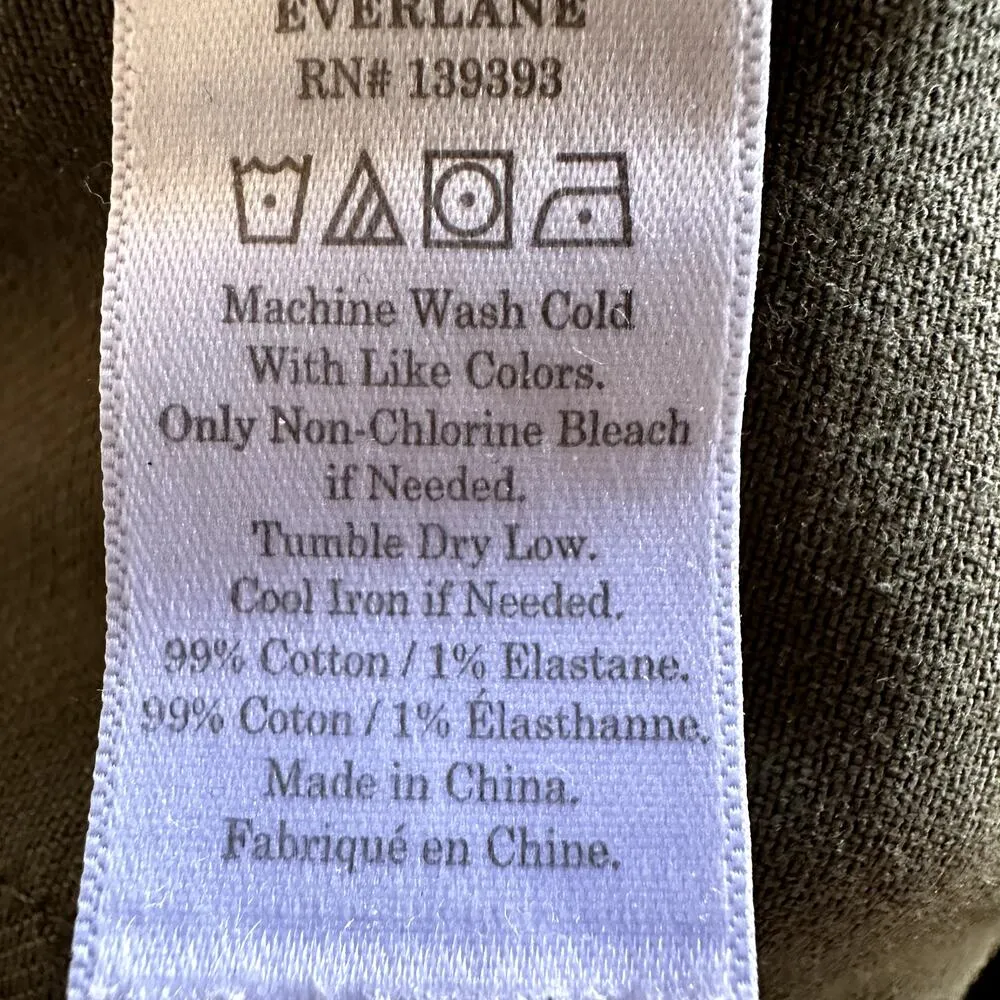 Everlane The Wide Leg Crop Pants High Rise Lightweight Casual Olive Green 8 - Image 4