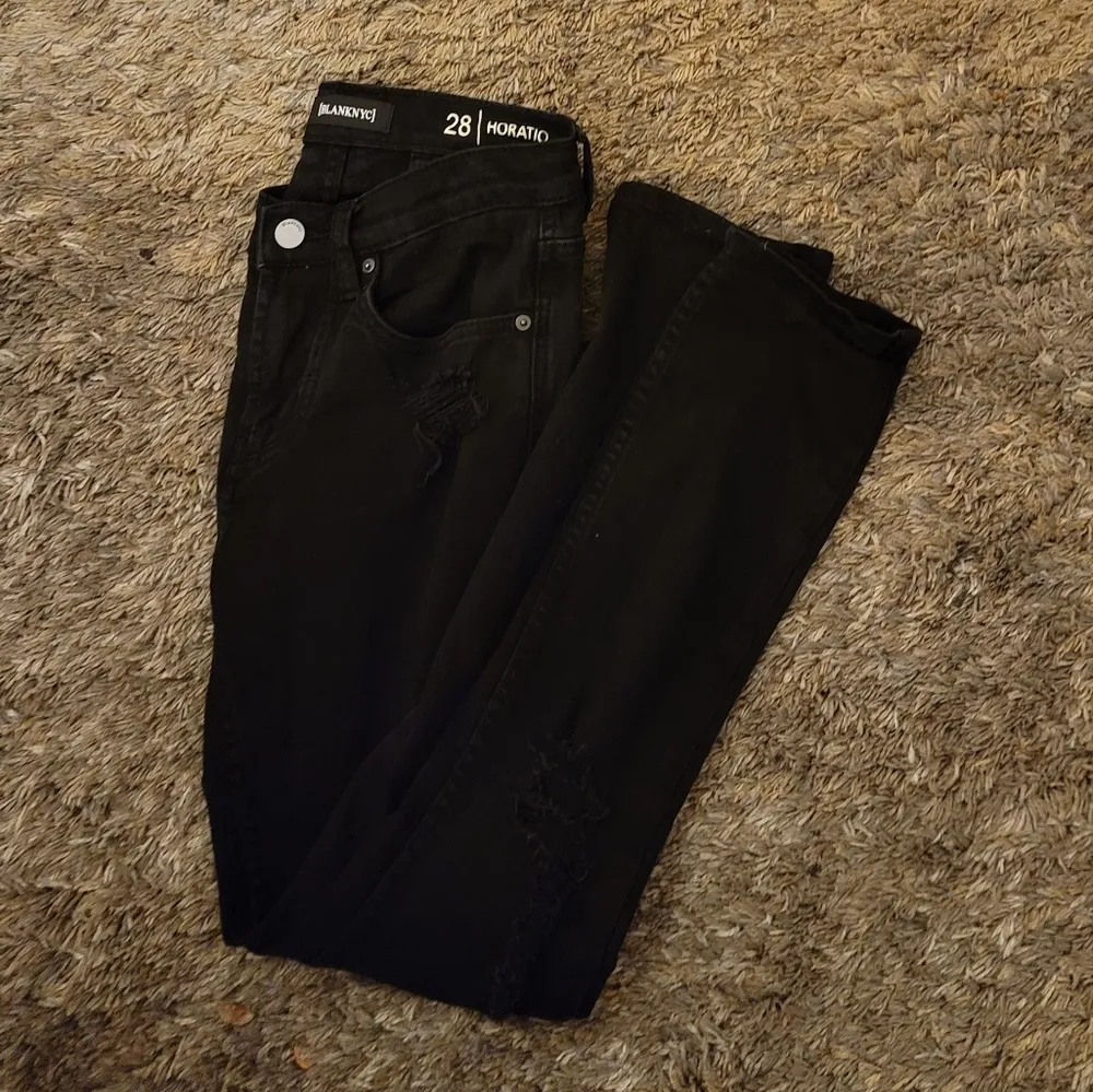 🔥SALE🔥Blank NYC Black Horbatio Distressed Ripped Skinny Jeans 28 - Image 9