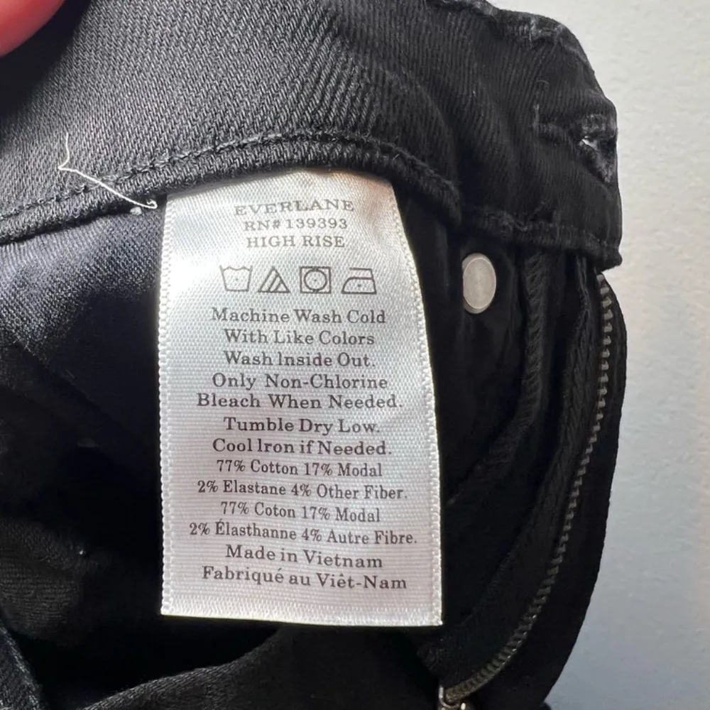 Everlane High Rise Skinny Jeans Black Denim Stretch Women's Size 23 Tall 23 x 31 - Image 14