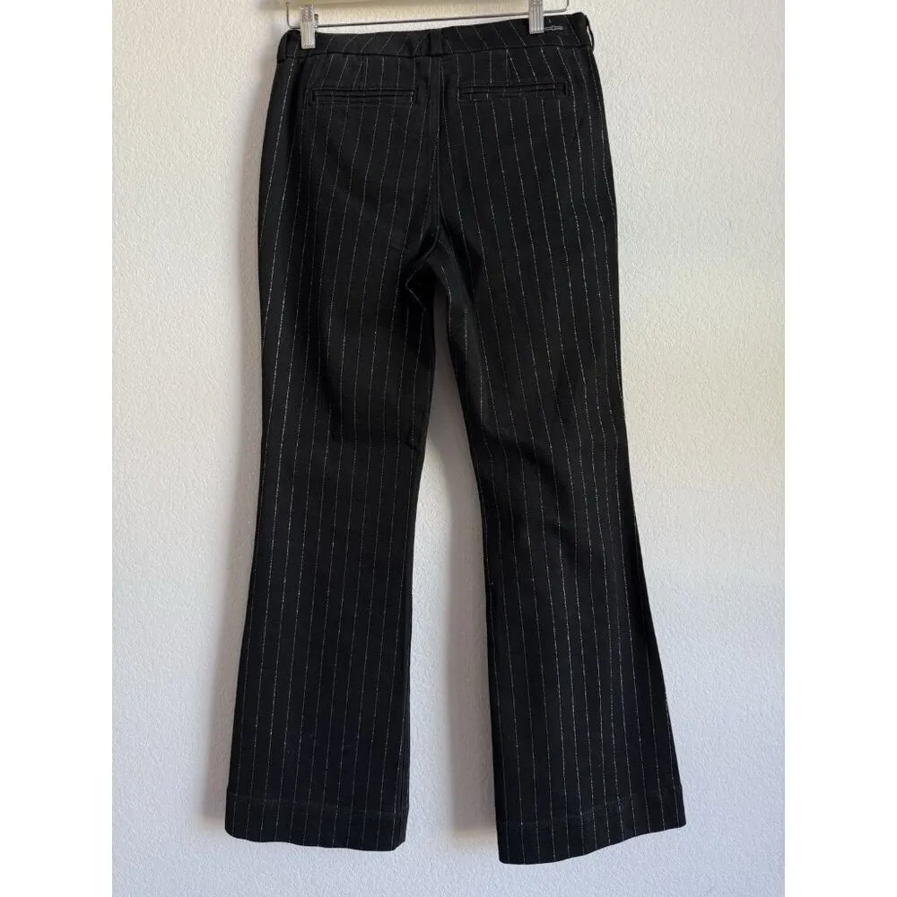 Liverpool Women's Mid-Rise Flare Trouser Pants Shimmer Pinstripe Denim Size 4/27 - Image 3