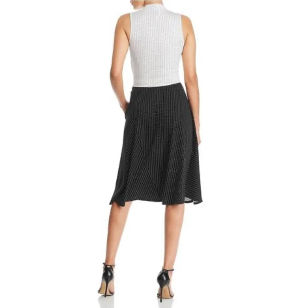 Kenneth Cole Dress Faux Wrap Midi Polka Dot Splice neck Size L NWT $119.00 - Image 6