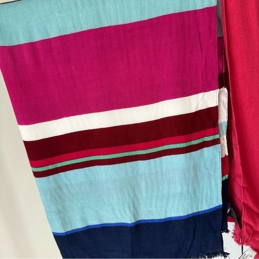 Tommy Hilfiger colorful scarf and berry scarf from Nordstrom rack set of 2 - Image 7