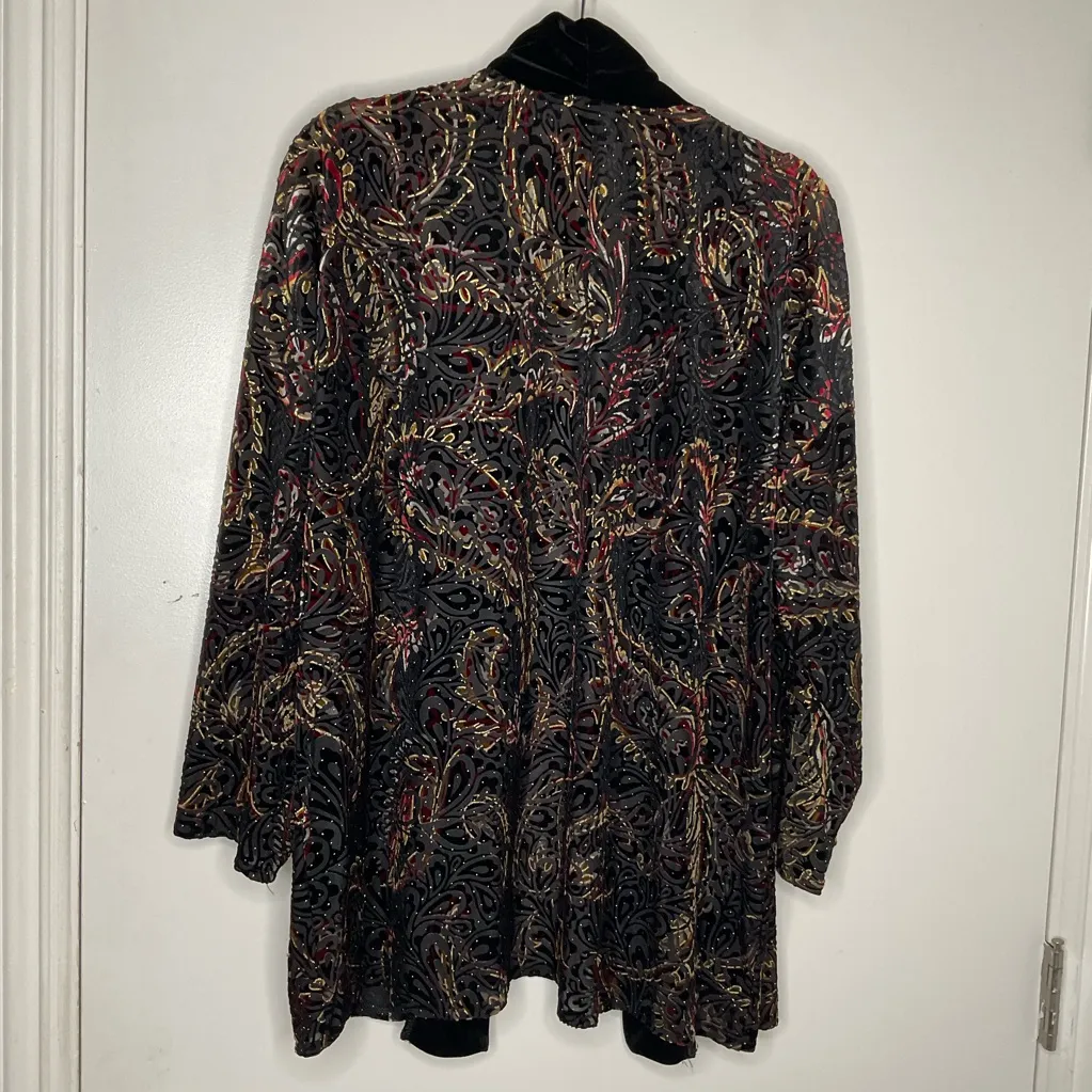 Chico's Venetian Paisley Mandarin
Collar Jacket Claret - Image 3