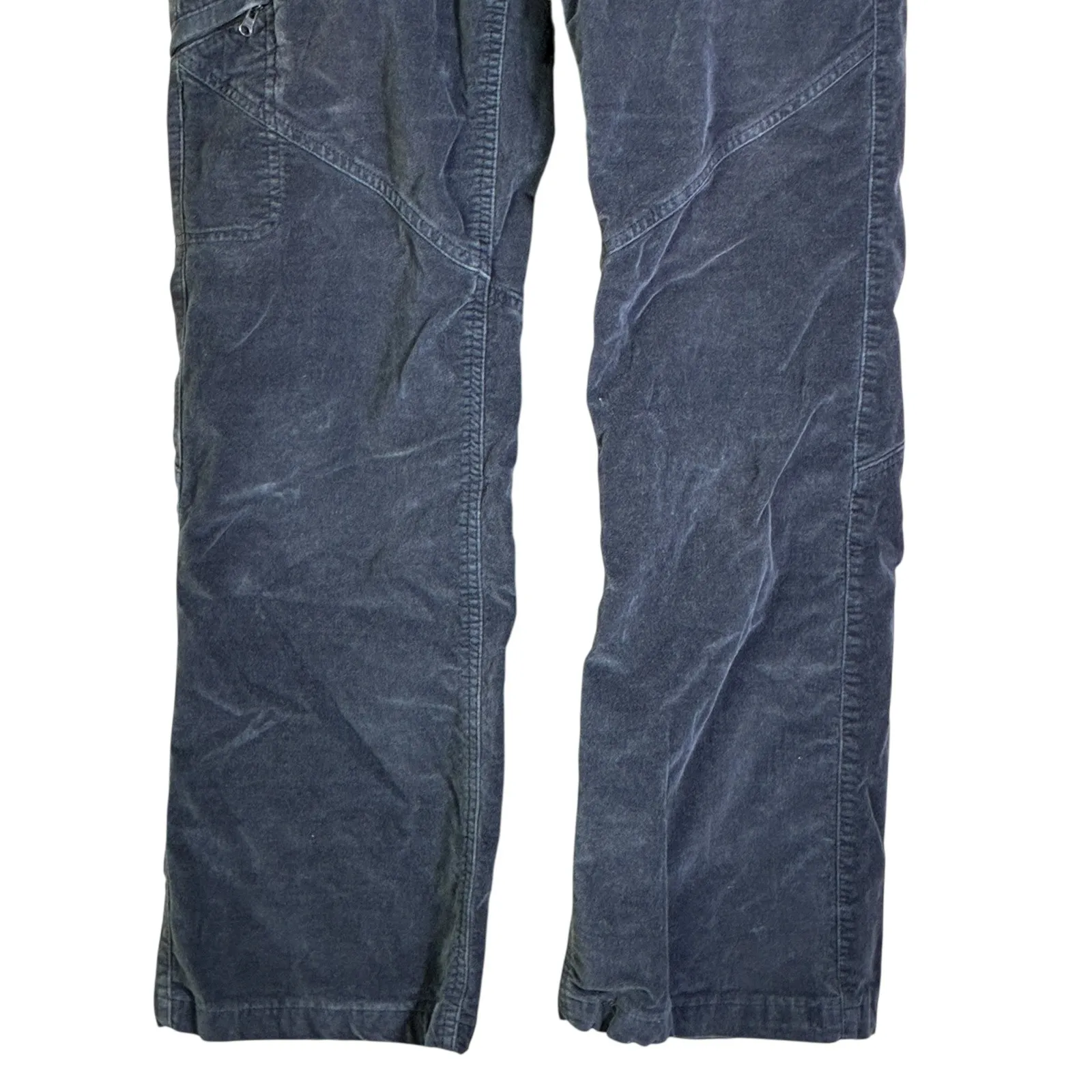 Athleta Velvet Cargo Pants Navy Blue Women's Size 4 Straight Leg Zip Pockets - Image 5