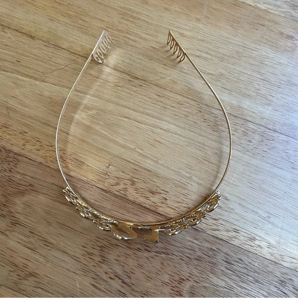 Gold 21st Birthday Tiara with Crystal Embellishments Super Glitzy & Sparkly NWOT - Image 6