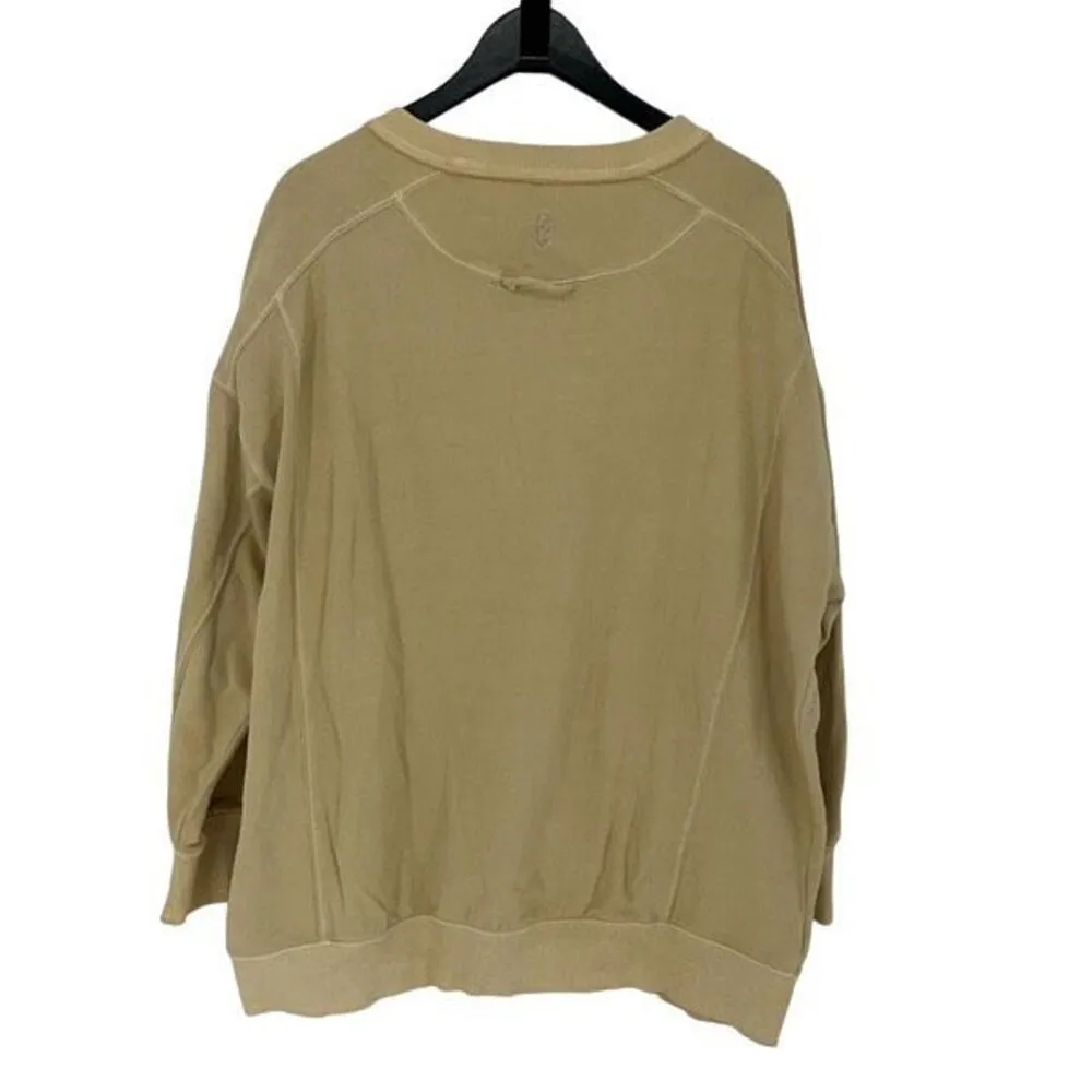 Free People FP Movement Womens Long Sleeve Intercept Tunic Sweatshirt Oatmilk Sm Yellow - Image 3