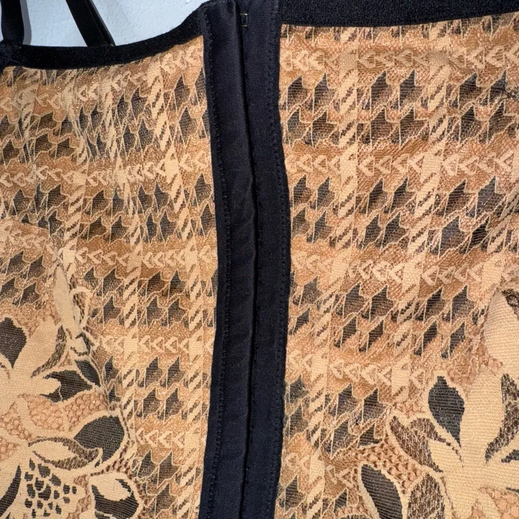 Aerie Top Women Large Casual Tee Brown Lace Corset Hooks Cropped Sexy‎ Summer - Image 3