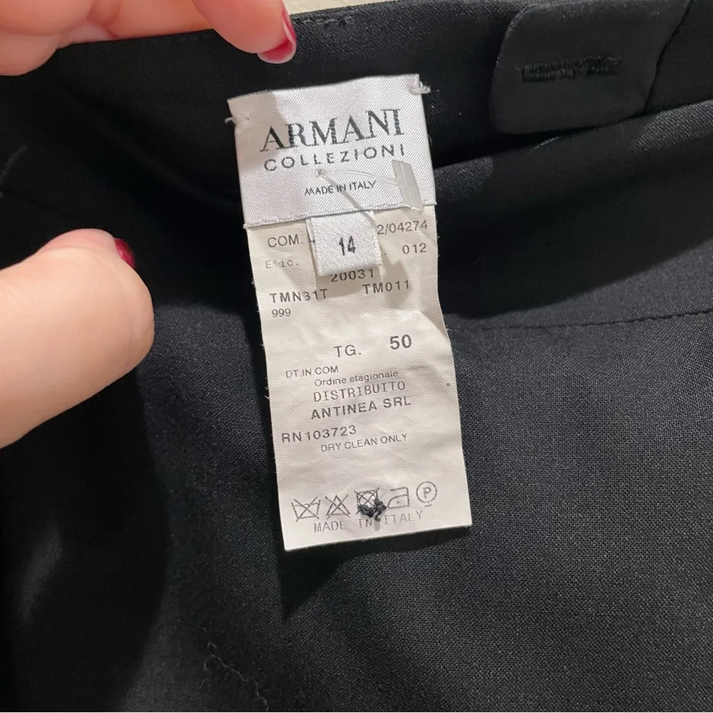 Armani Collezioni Black Pencil Skirt Size 14 / TG 50 Made in Italy - Image 8